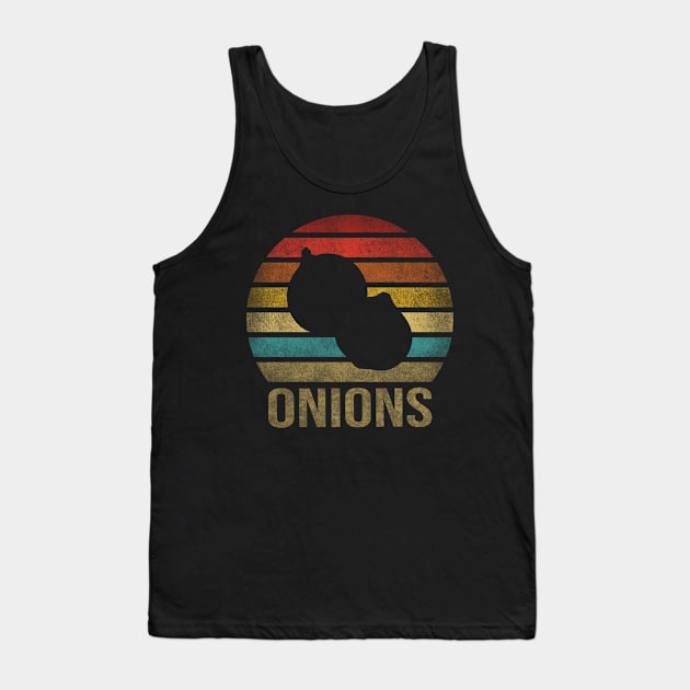 Onion Vegetables Retro Sunset Vintage Tank Top by The Agile Store